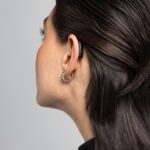une femme portant une paire de boucles d'oreilles sur son oreille